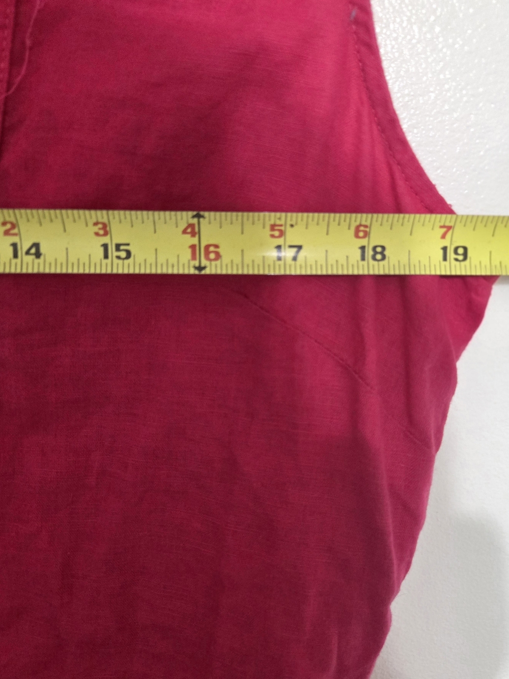 Tweeds Hot Pink Sleeveless Linen Blend Button Up Blouse - Picture 6 of 6